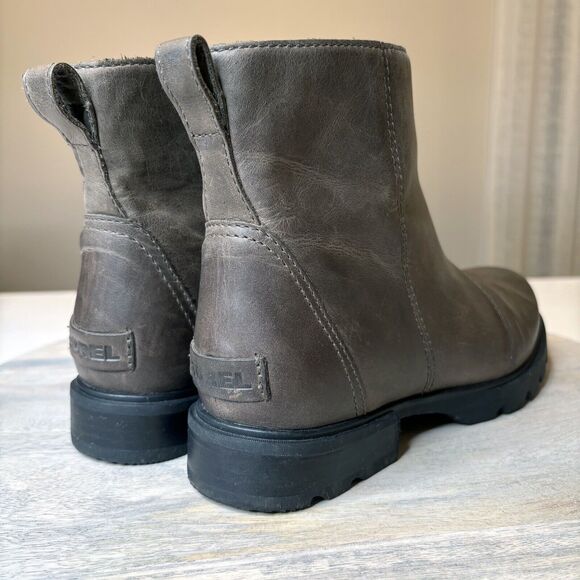 Sorel Women's Emelie III Zip Chelsea Gray Leather Waterproof Boots US‎ Size 7 - Picture 6 of 10